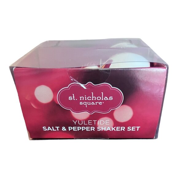 St. Nicholas Square Hand Painted Yuletide Snowman Salt & Pepper Shaker Set NEW - Picture 2 of 5